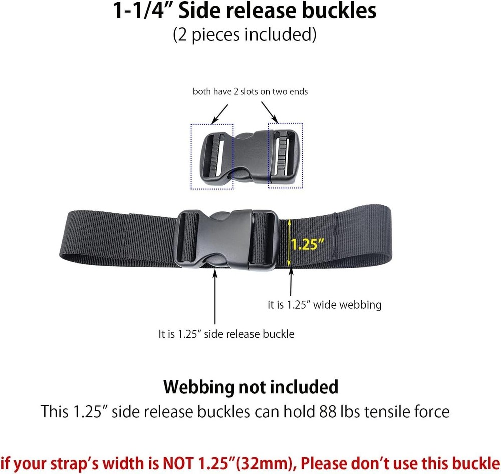 Quick Side Release Buckle, Heavy Duty Plastic Snap Buckle Clip Clasp Fastener...