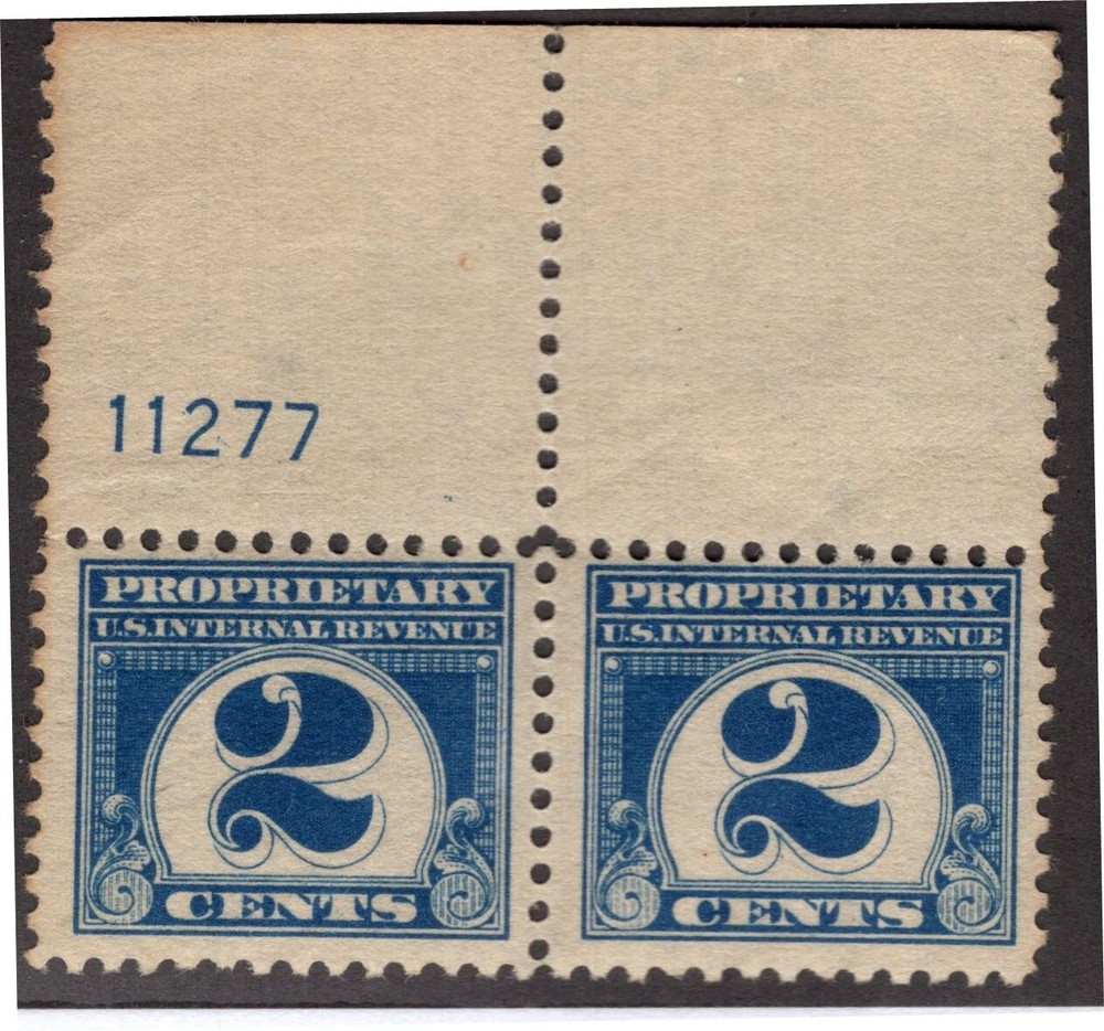 U.S. -  RB66  - Plate Number Pair (11277) - Fine/Very Fine - Never Hinged