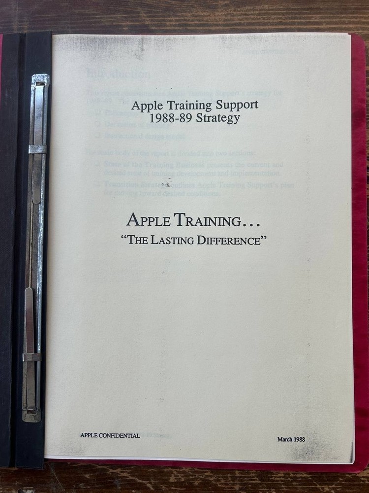 Apple Confidential 1988-89 Training Strategy Binder – Rare Internal Document