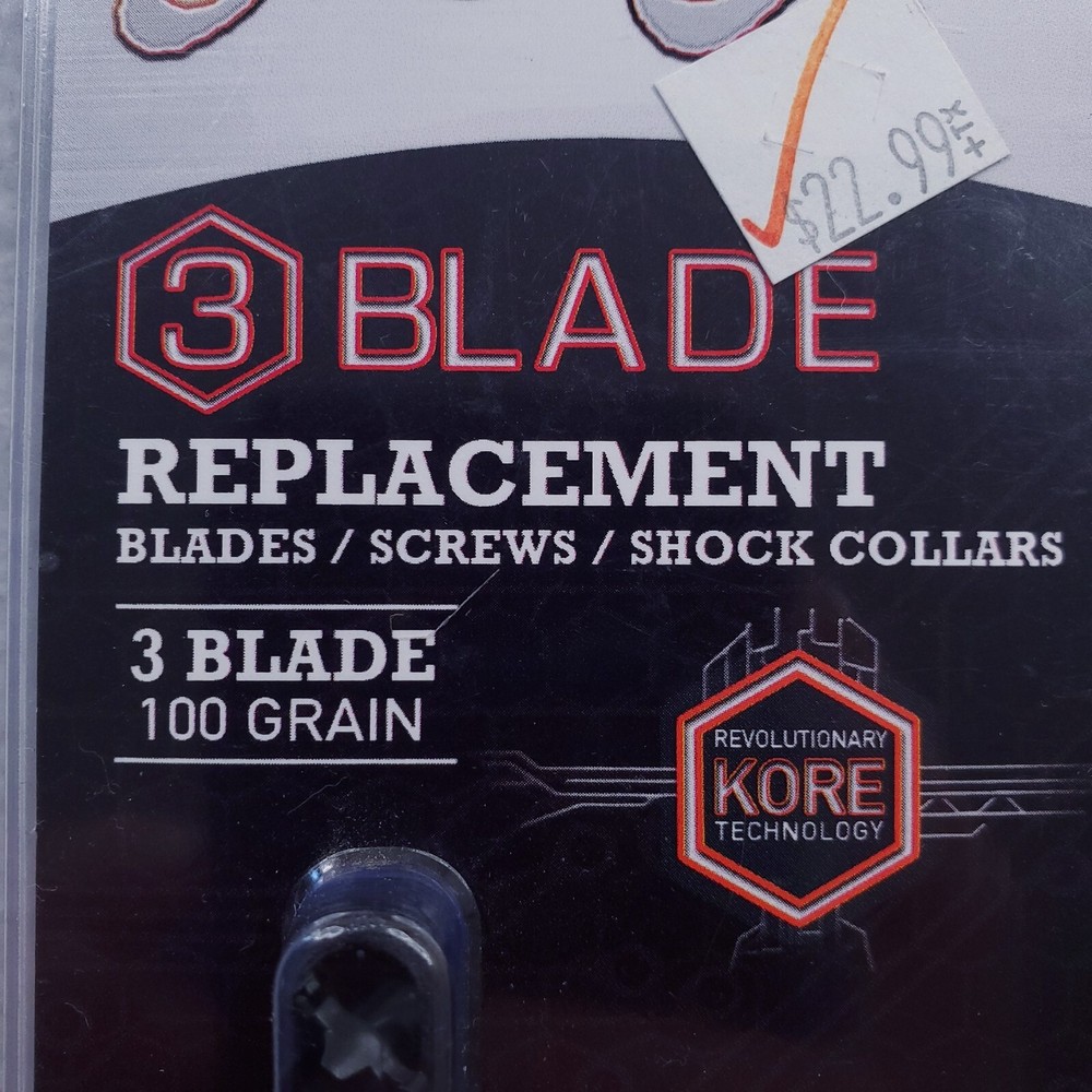 Rage 3-Blade Expandable Broadhead Kore Replacement Blade Kit 100gr Shock Collars