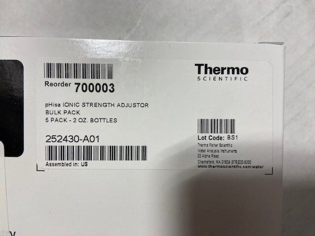 Thermo Scientific - 70003 pHisa Ionic Strength Adjustor Bulk Pack - NEW