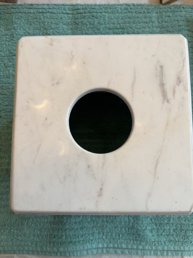 WATERWORKS STUDIO WHITE MARBLE TISSUE COVER BOX