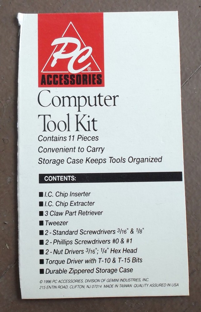 Travel 11 Piece Computer Tech PC Service Repair Tool Kit zip case