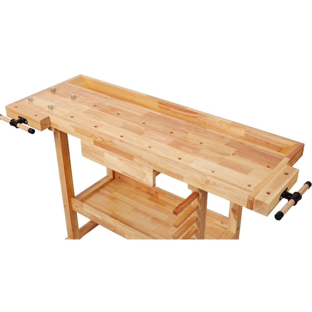 Heavy Duty 55" Wood Workbench 300Lbs Capacity with Adjustable Handle
