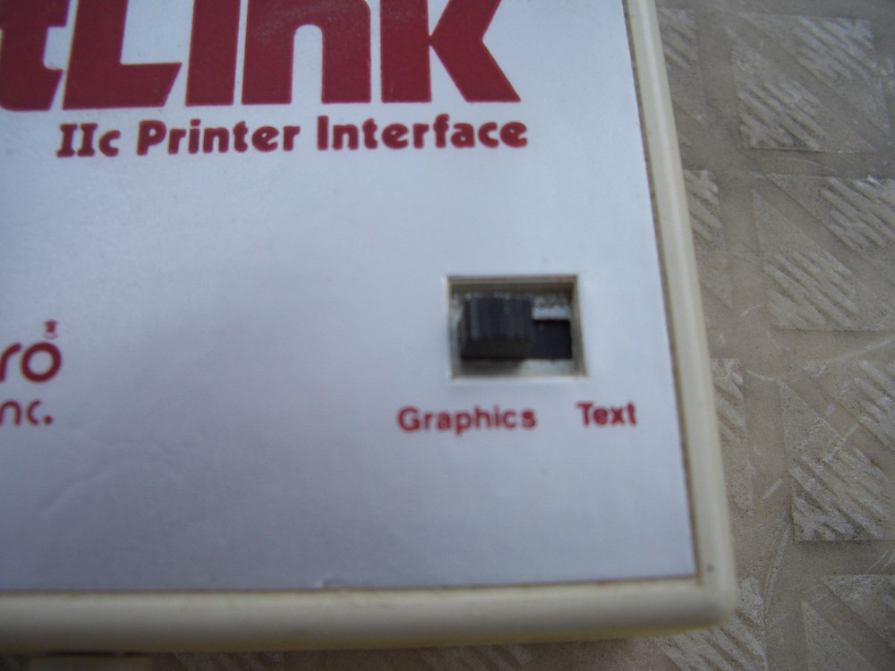 APPLE IIC: "HOTLINK" PARALLEL PRINTER INTERFACE $40.00 PLUS $12.00 SHIPPING
