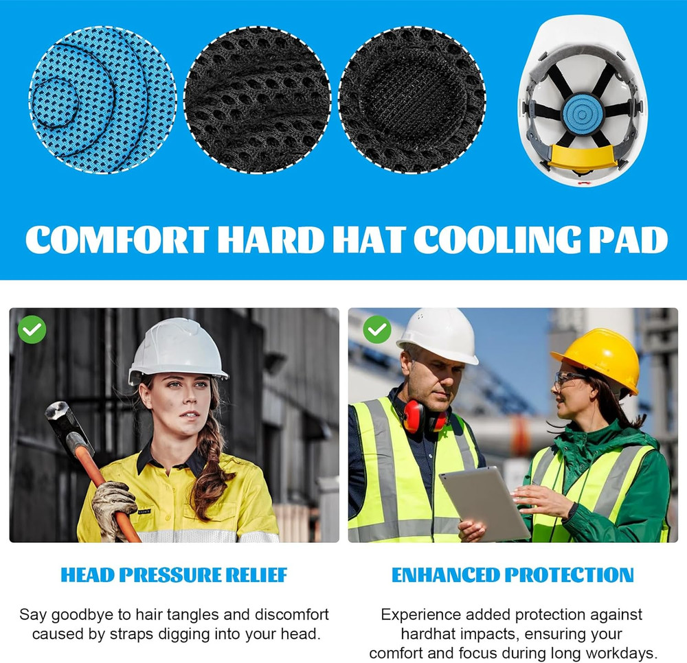 Hard Hat Top Pad, Washable Cooling Hard Hat Inserts/Liner/Cushions Replacement