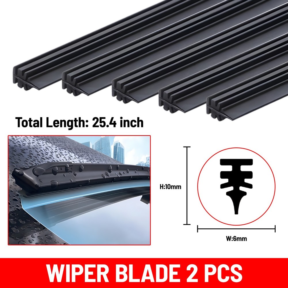 2 x PCS 26" Universal Car Bus Silicone Frameless Windshield Wiper Blade Refill