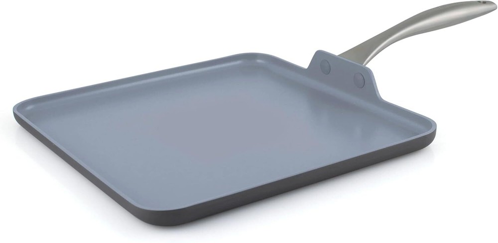 Lima Hard Anodized 11” Square Griddle Pan, Ceramic Nonstick, Gray