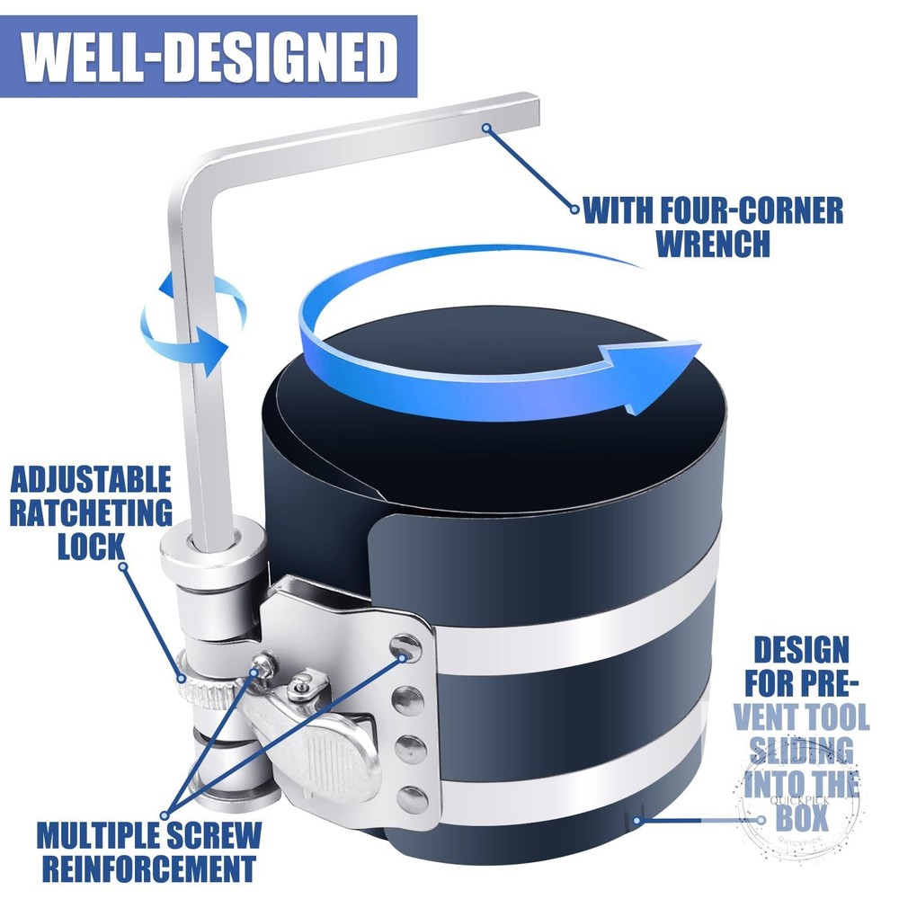 Piston Ring Compressor Installer Removal Tool for Car Engine with Piston Install