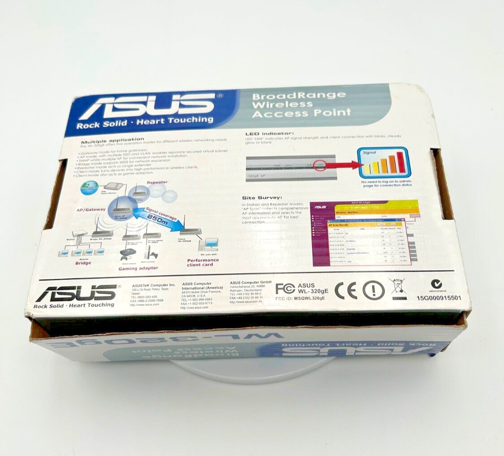 ASUS WL-320gE BroadRange Wireless Access Point Bridge Repeater Gateway