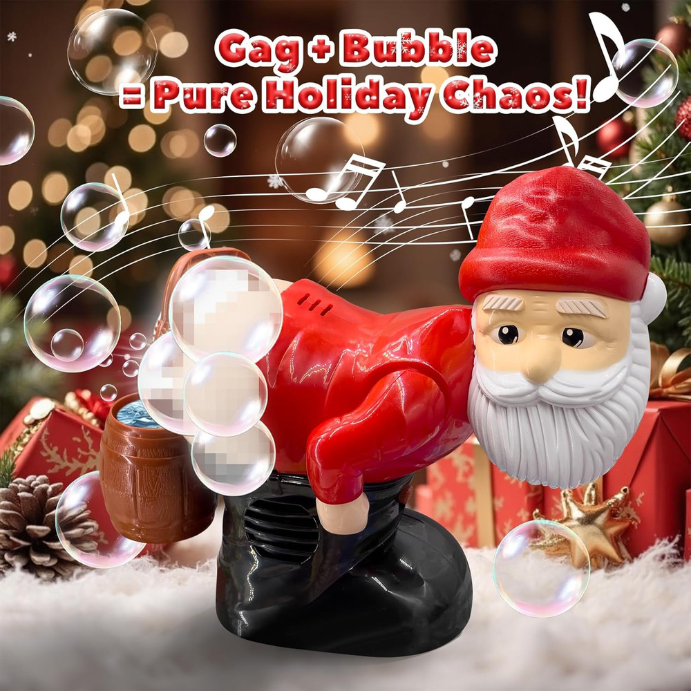 Musical Santa Bubble Blower 2 Pcs Bubble Blowing Santa Bubble Machine with Flash