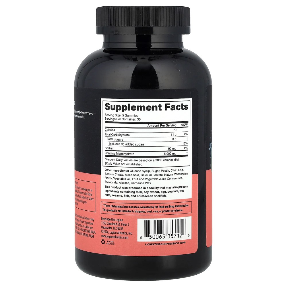 Creatine Gummies, Sour Watermelon , 150 Gummies