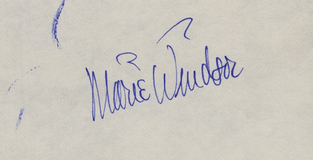 MARIE WINDSOR - SELF-CARICATURE SIGNED