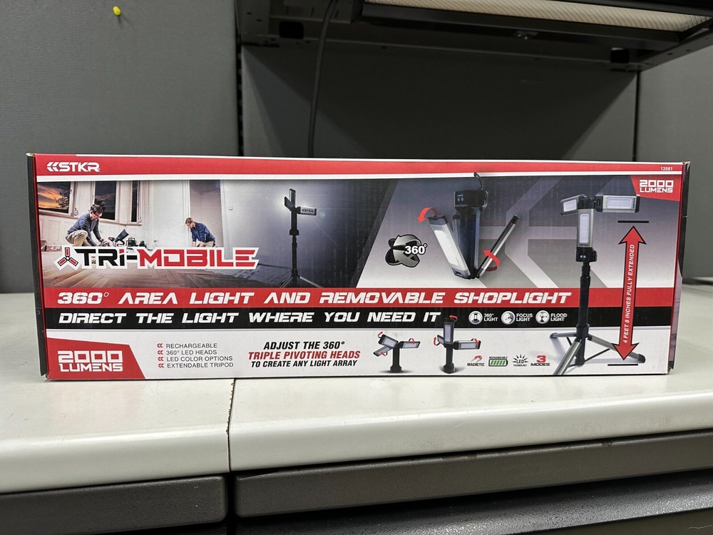 STKR TRI MOBILE AREA LIGHT & REMOVABLE SHOPLIGHT #12681