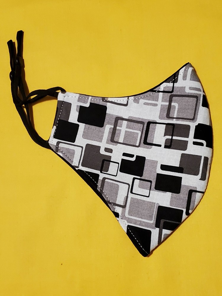 Neutral Squares Adjustable Face Mask