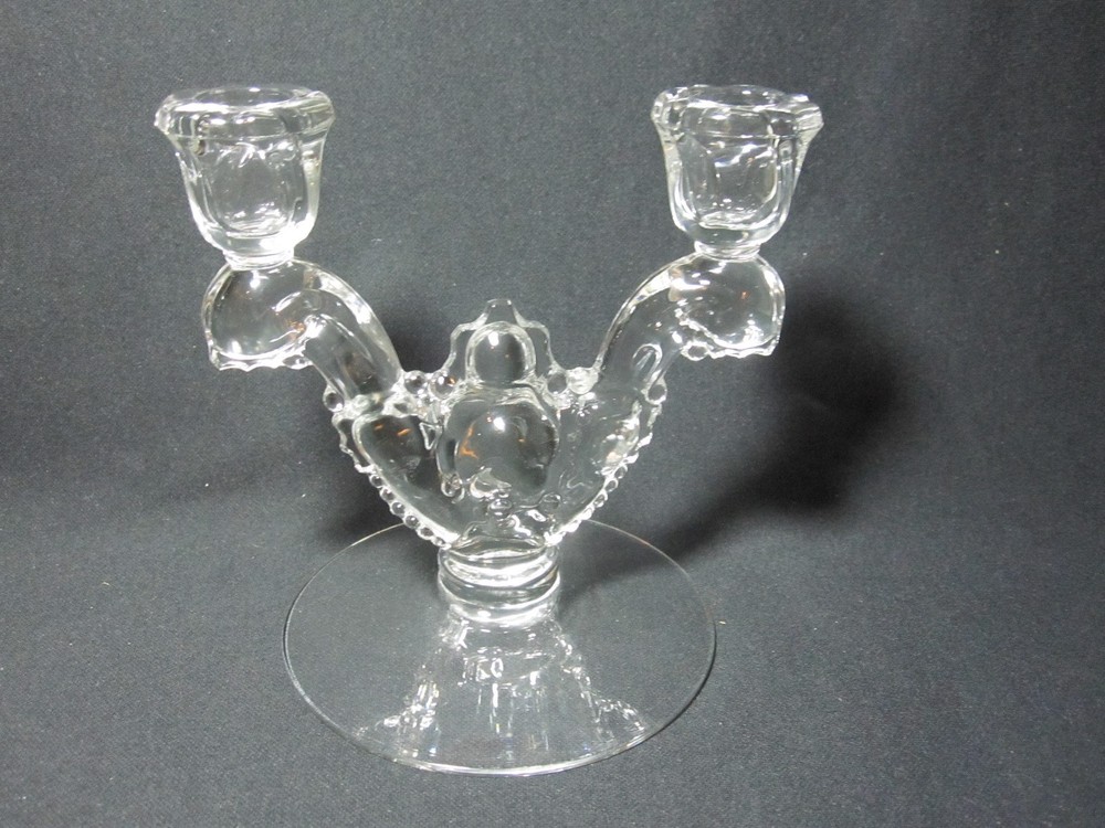 Heisey Waverly #1519 2 lite Candlestick Pair- Excellent - HTF