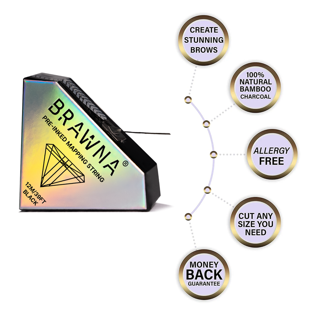 BRAWNA Pre Inked Mapping String for Microblading & Microshading 4 pack