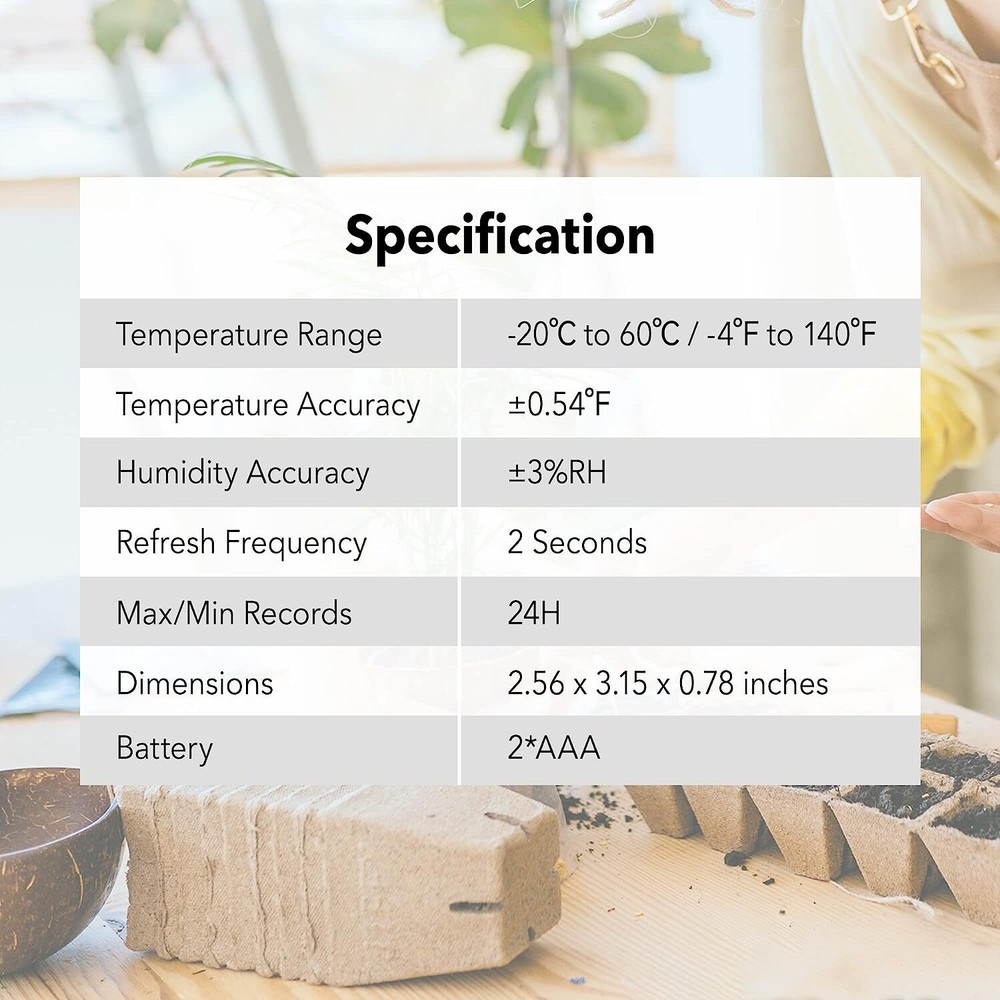 BN-LINK 2Pcs Bluetooth Hygrometer Thermometer Temperature Humidity Monitor Meter