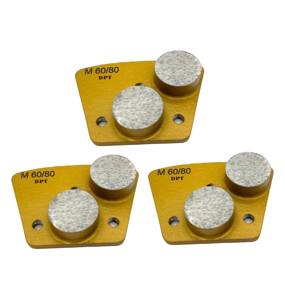 3 pack Trapezoidal Grinding Discs for Bolt-on Concrete Floor Grinder Medium Bond
