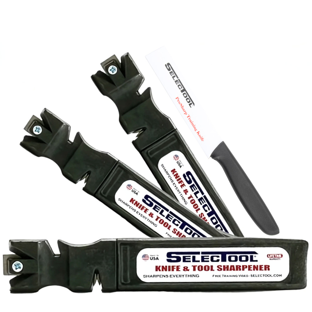 SELECTOOL Knife & Tool Sharpener 3-Pack – Kitchen, Garage & Outdoors