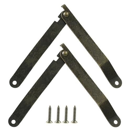 Bivethoi 2Pcs Folding Support Hinge, Antique Bronze Rotatable Lid Support Large