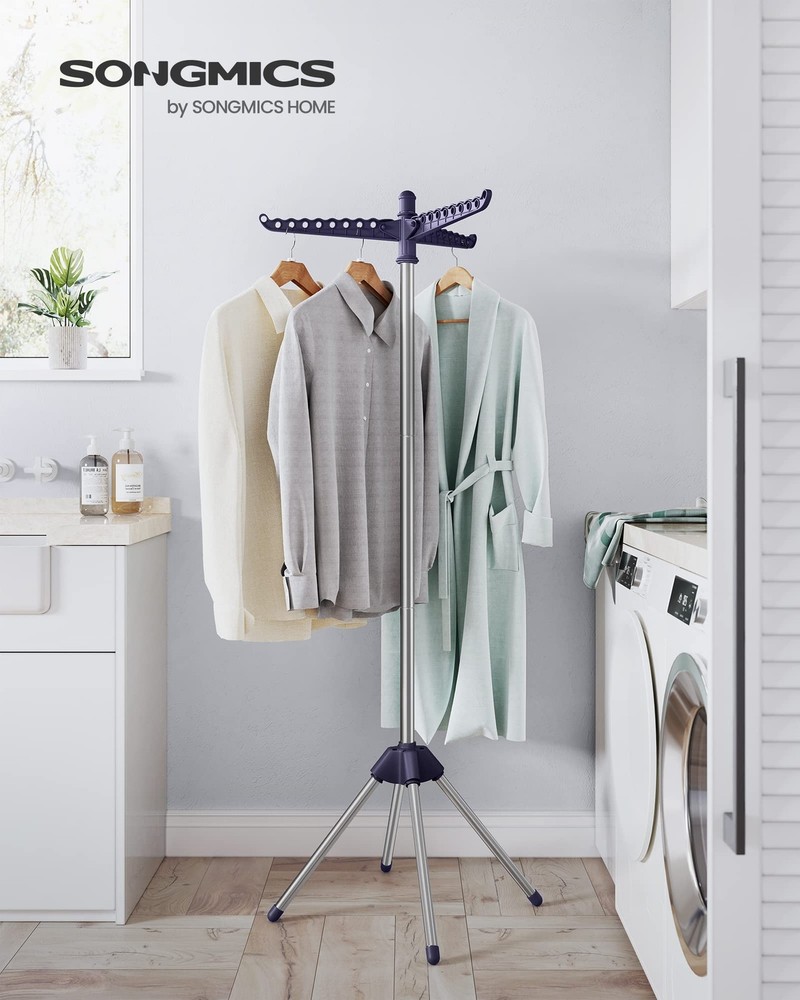 Clothes Drying Rack Folding Laundry Rack with 3 Rotatable Arms 59 in