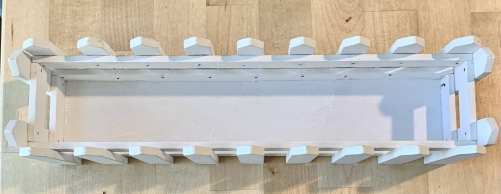 WHITE PICKET FENCE CONTAINER. RECTANGULAR FLOWER POT FOR ARRANGEMENTS!