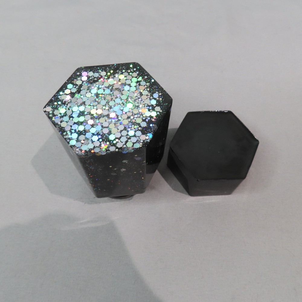ROLLING TRAY Grinder Stash Container Set Black Silver Celestial Glitter Handmade