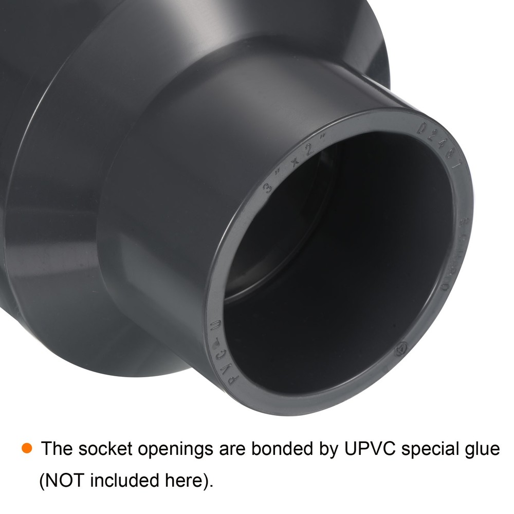 UPVC Fitting Pipe Reducer 3"x 2" Program Socket 80 Straight Coupling