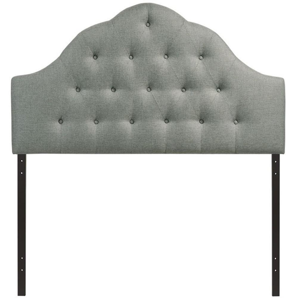 Modway Sovereign Queen Upholstered Polyester Fabric Headboard in Gray