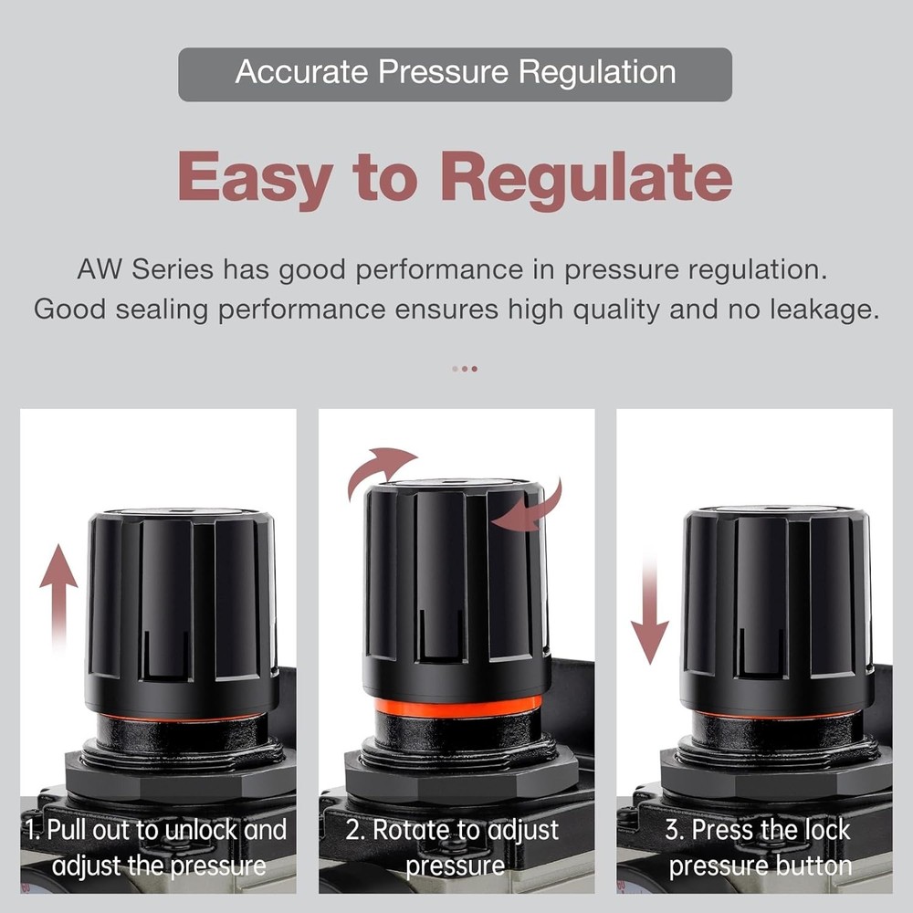 Air Filter Regulator Combo 1/2” NPT - Sturdy Poly Bowl & Metal Guard