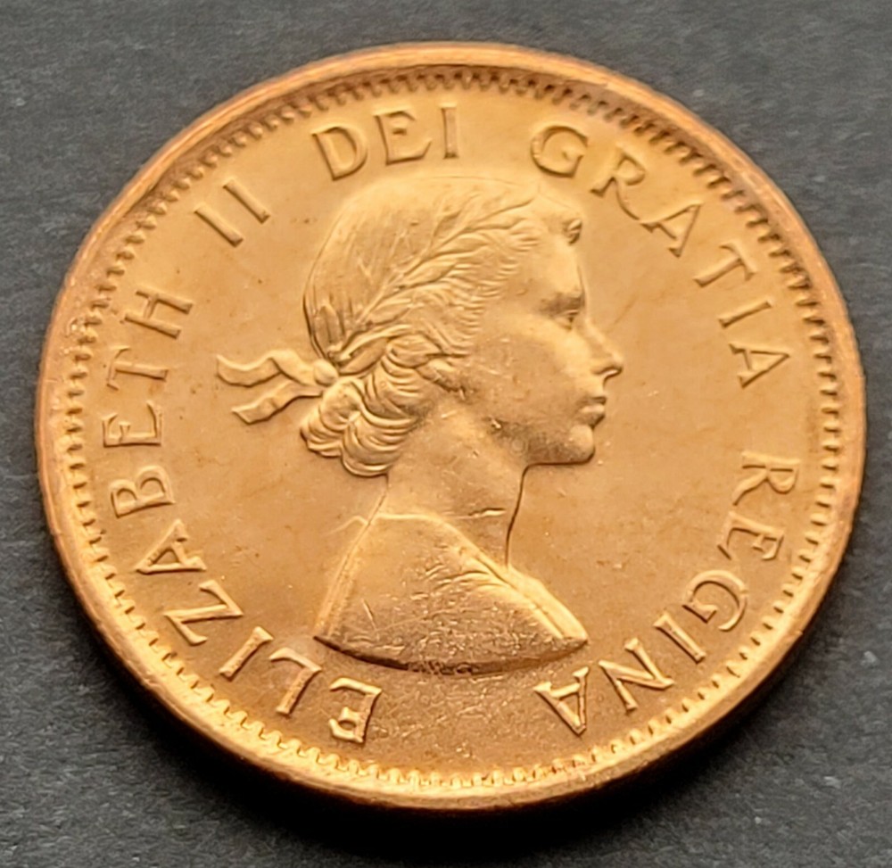 *** CANADA ONE CENT 1963 HANGING 3 *** FROM MINT ROLL ***