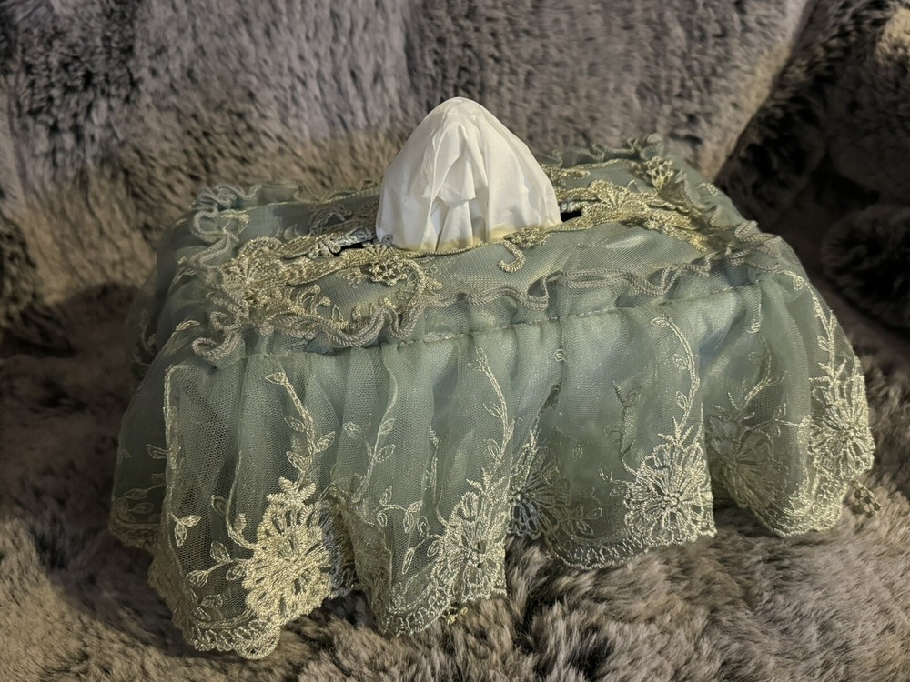 Tissue box cover rectangular In Green