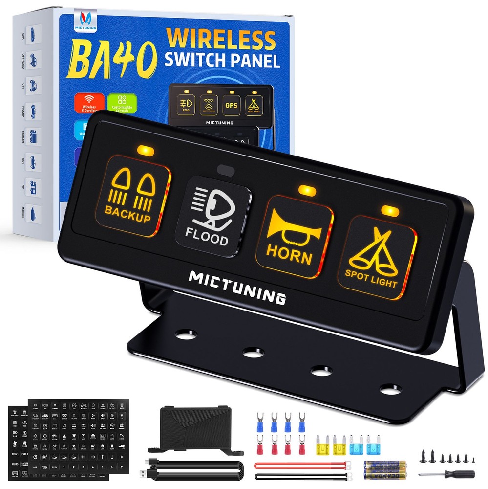 MICTUNING Wireless Switch Panel Toggle Momentary Auxiliary Circuit Relay Control