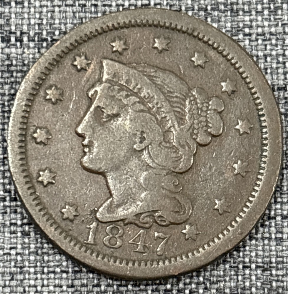 1847 Large Cent F