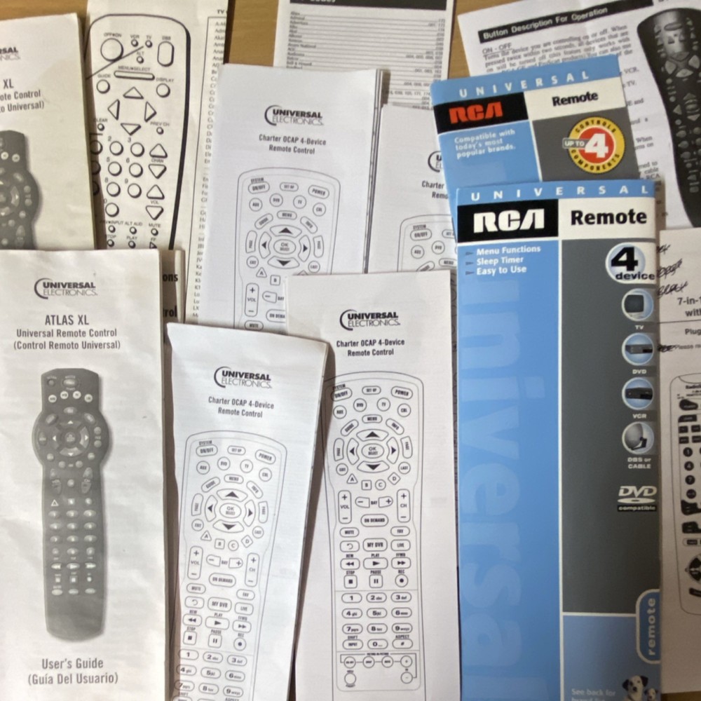 Remote Control Manuals Assorted Universal Electronics RCA