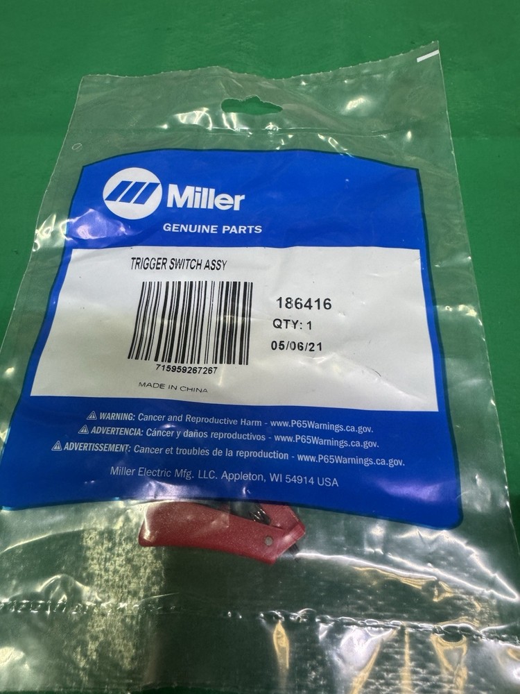 186416 Trigger Switch Assembly Miller Welder  Parts NEW