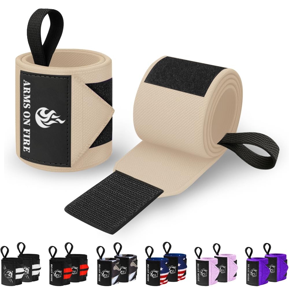 Weightlifting Wrist Wraps with Thumb Loop  HeavyDuty Support for Powerlifting