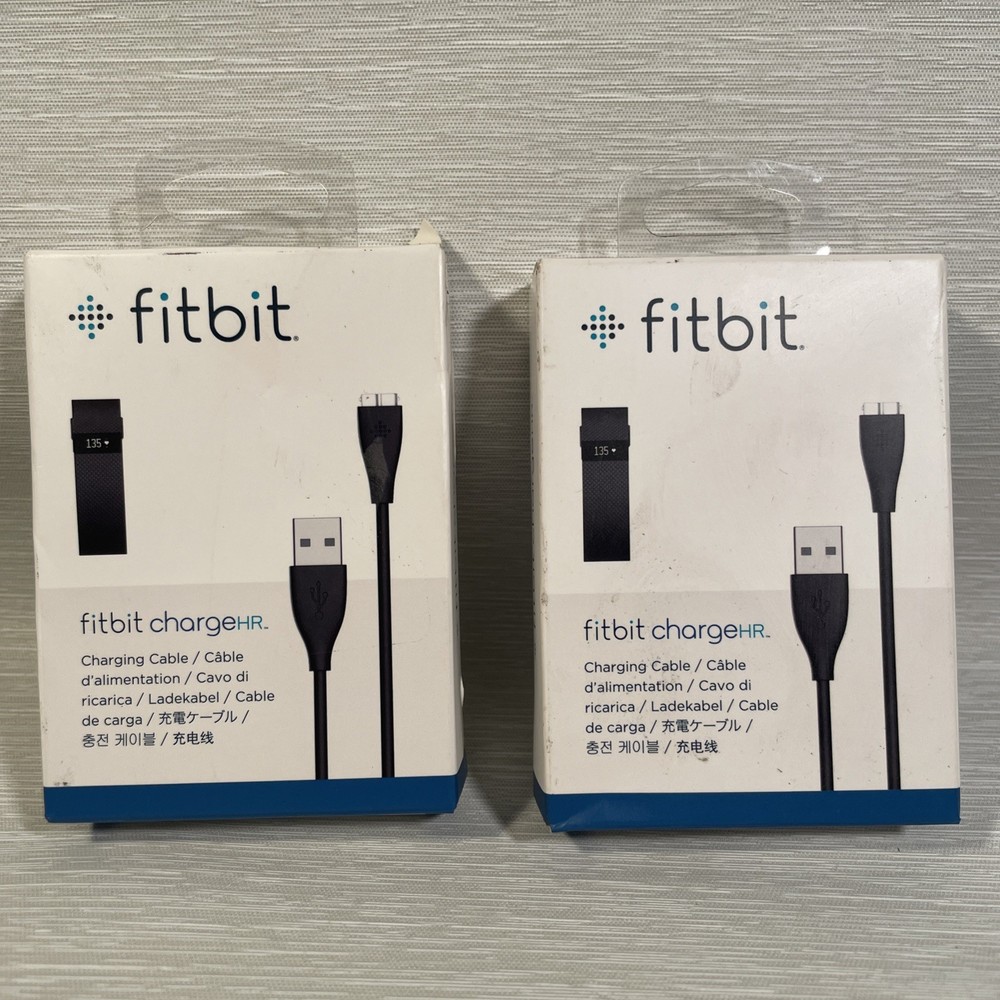 LOT OF 2 - Authentic Fitbit ChargeHR Charging Cable - OPEN BOX -