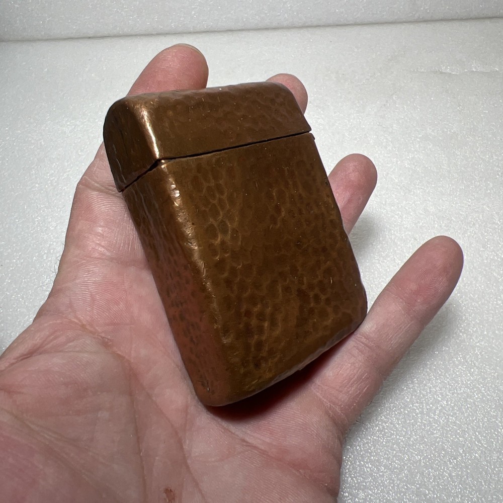 ANTIQUE AESTHETIC GORHAM HAMMERED COPPER CIGARETTE CASE BOX HINGED LID