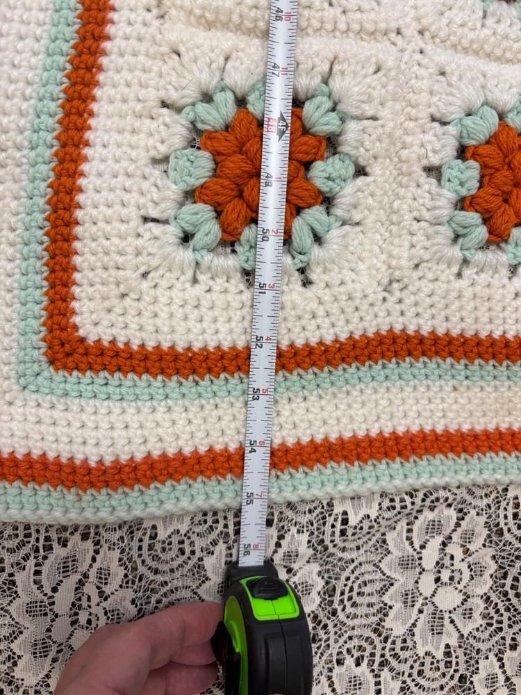 Handmade Granny square afghan crocheted blanket