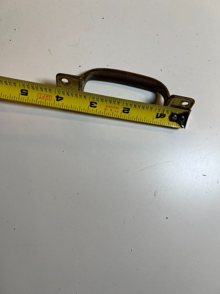 Antique Vintage Solid Brass Handle Pull 4 Hole Industrial Marine Trunk Drawer