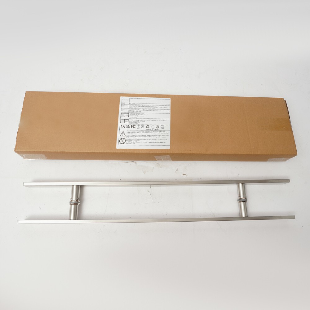 Sliding door handle stainless steel - brushed silver