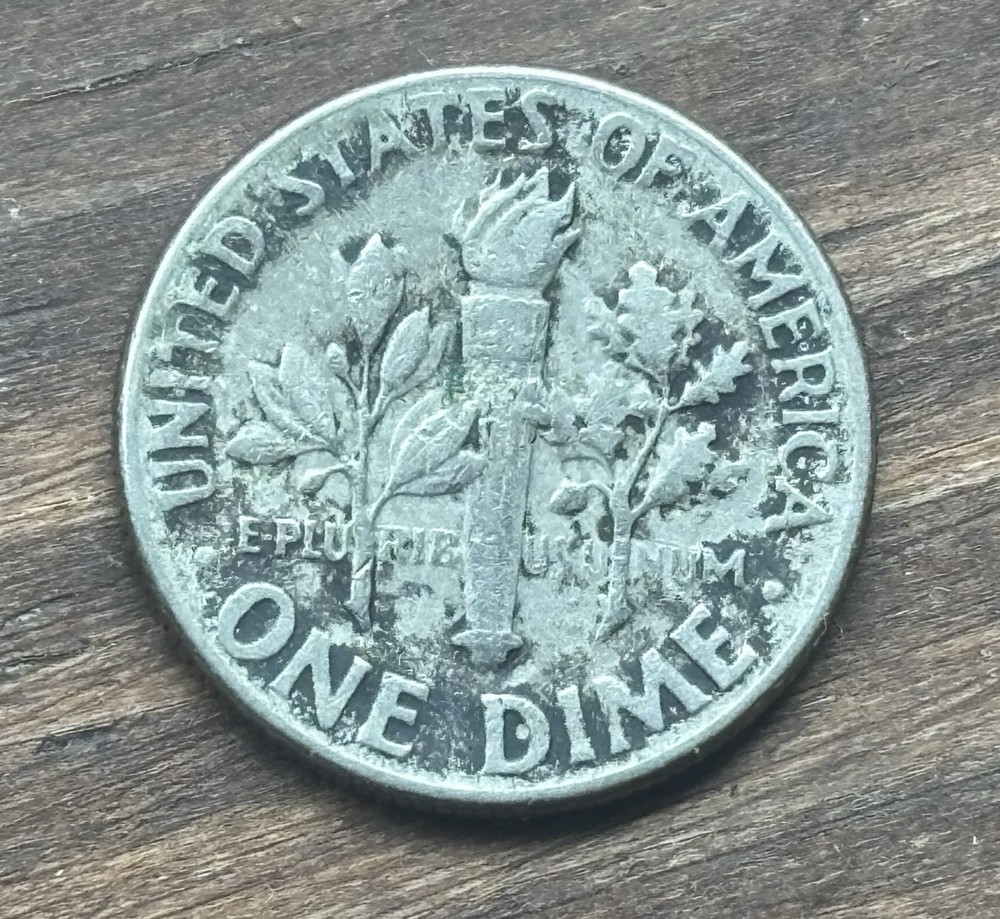 1973 D Roosevelt Torch - Error dime coin