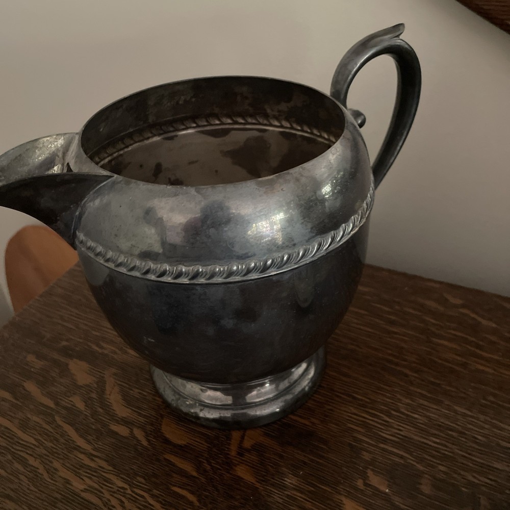 Vintage MCM Silver On Copper Sheridan Silver Pitcher