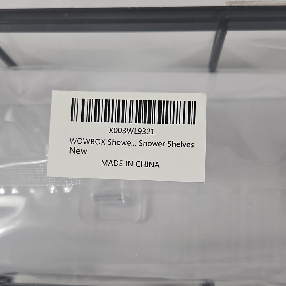Shower Caddy Adhesive Black Wall Mounted (2 piece)