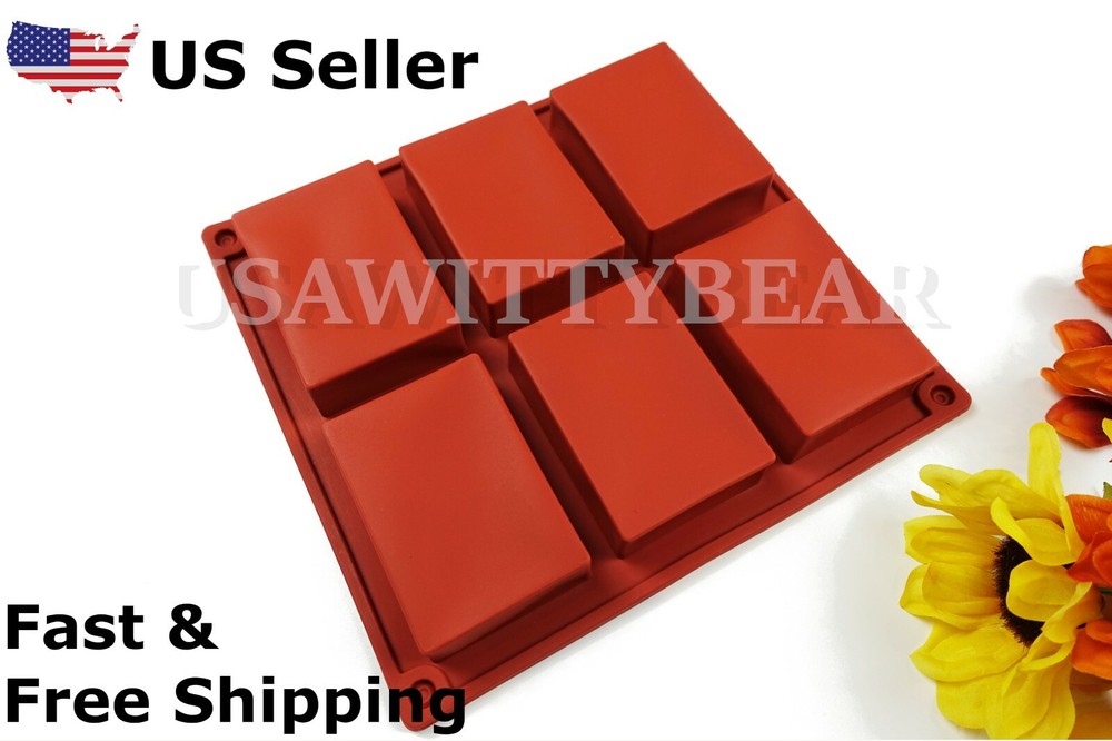 8 Set Rectangle Silicone Soap Making Molds Baking DIY Mold For Cake Bakeware