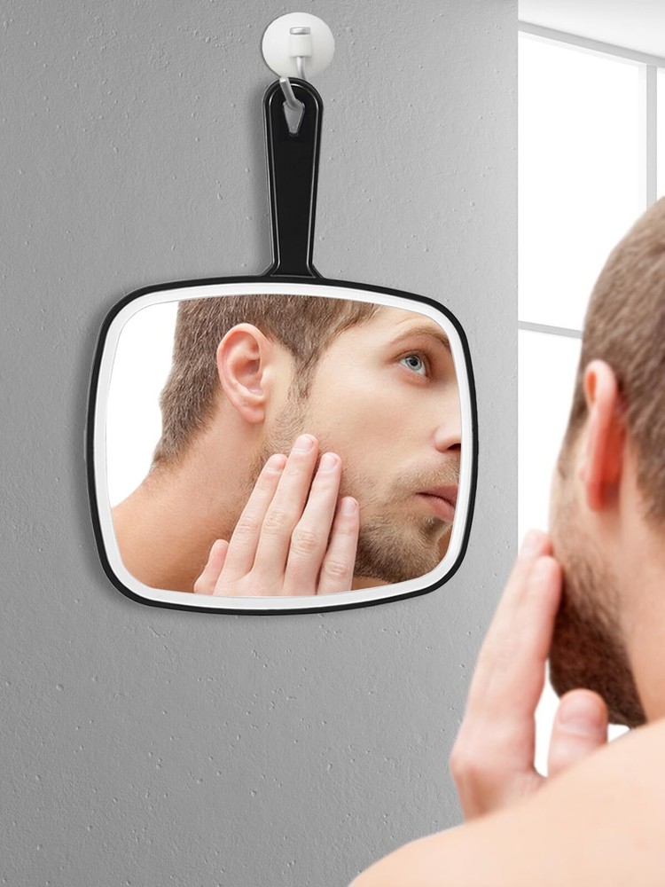 Extra Large Handheld Mirror,Hand Salon Mirror with Handle-12.4" x 9"