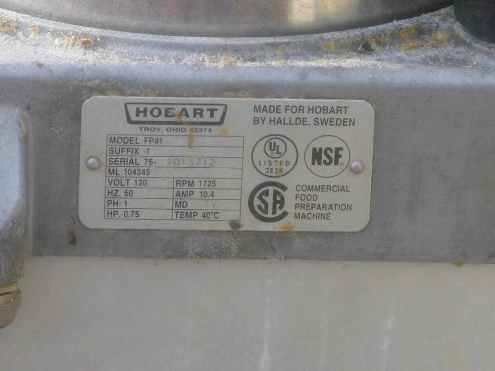 Hobart FP41 Commercial 4-QT Food Processor