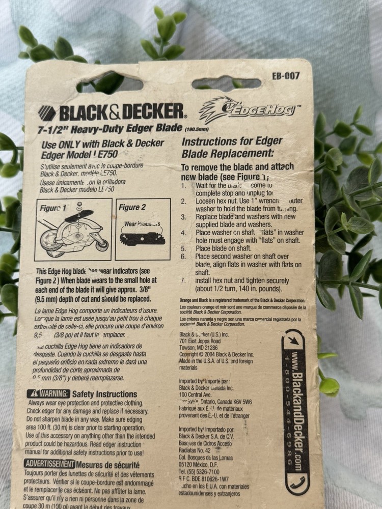 Black & Decker EB-007 7-1/2” Edge Hog Edger Blade for LE750